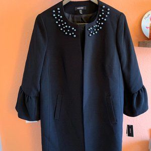 Nine West NWT Dress Coat Sz. 14 Beaded Collar 063